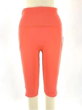 Soho Sport Coral Orange Active Knee Length Bike Shorts